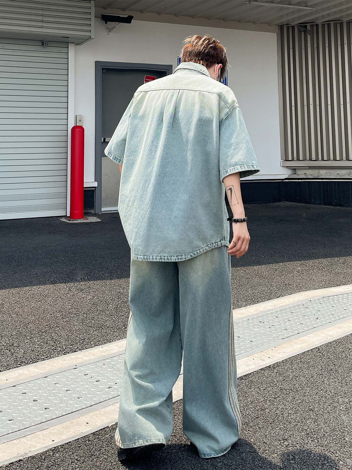 デニムセットアップ ゆったりワイドデニムセットアップ