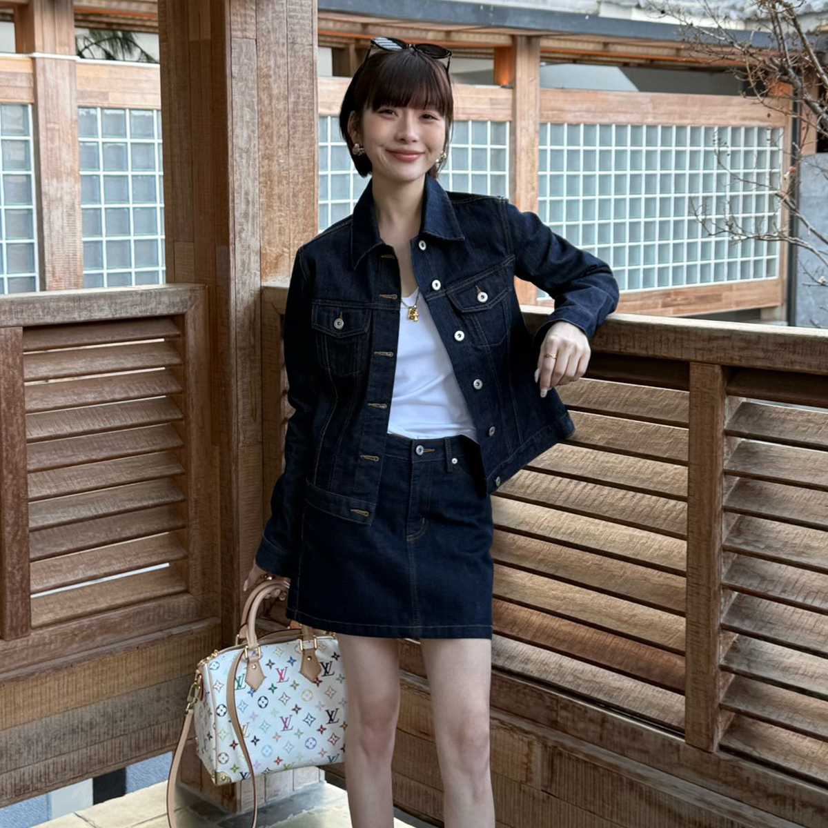 デニムセットアップ 洗練ミニスカートデニムセット