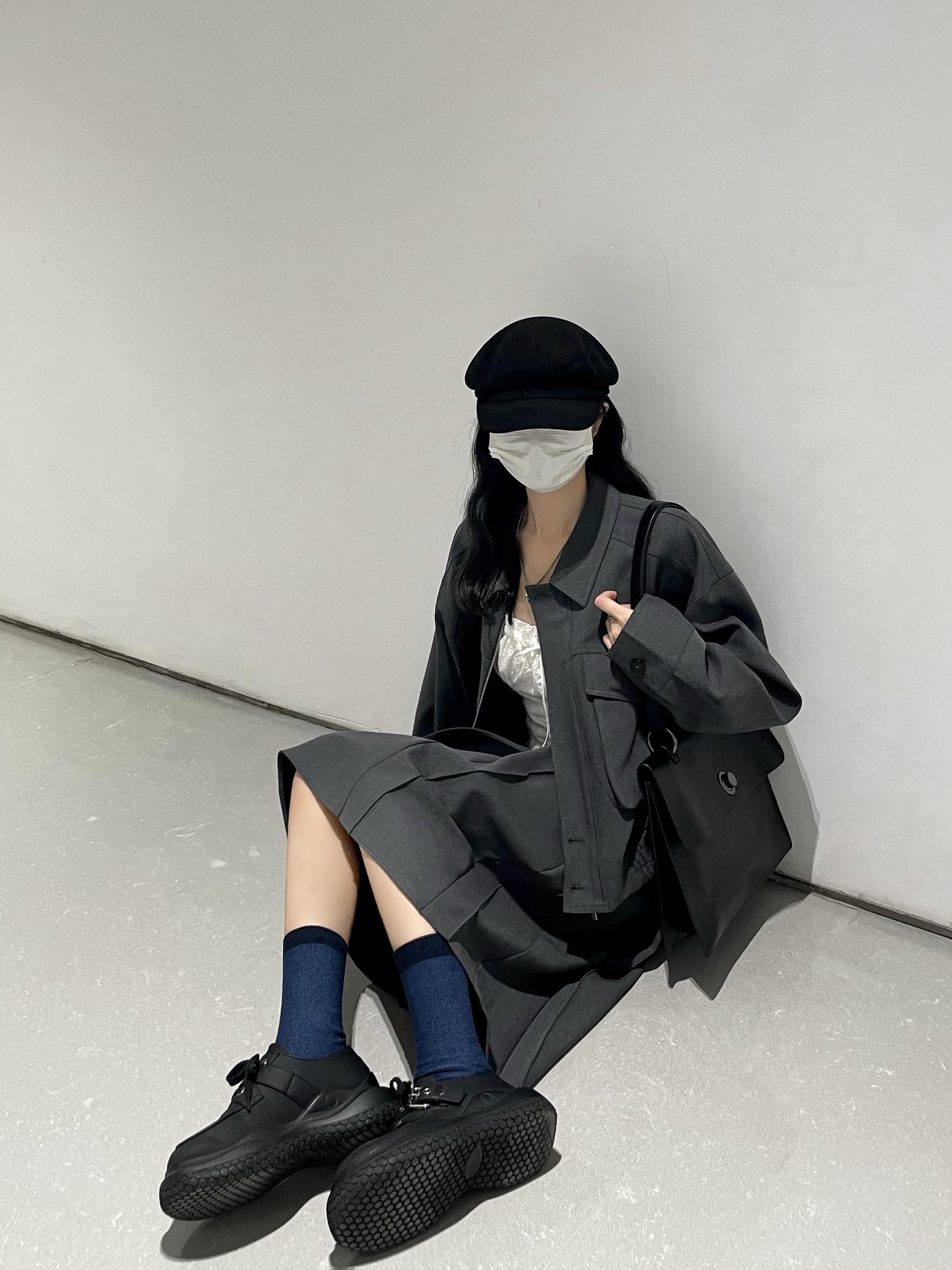 デニムセットアップ クラシカルラップスカートセット