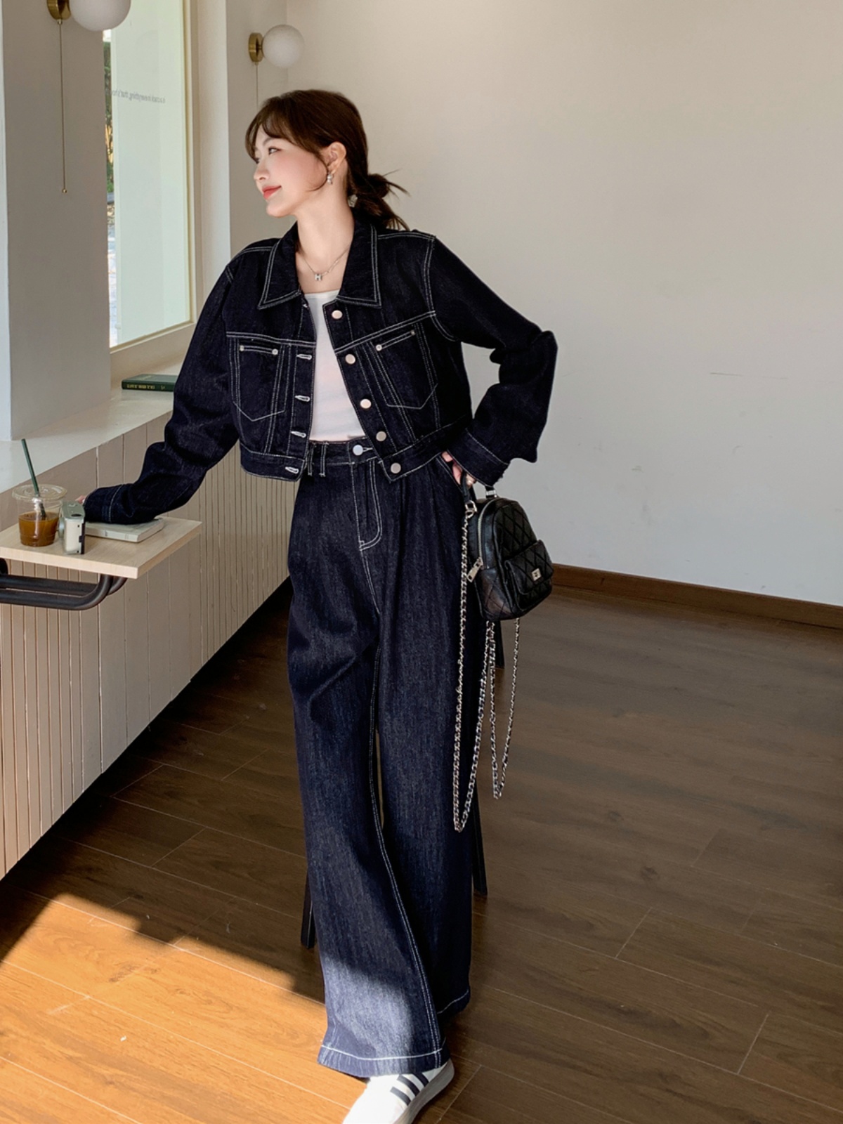 デニムセットアップ　ゆったりシルエット デニムセットアップ