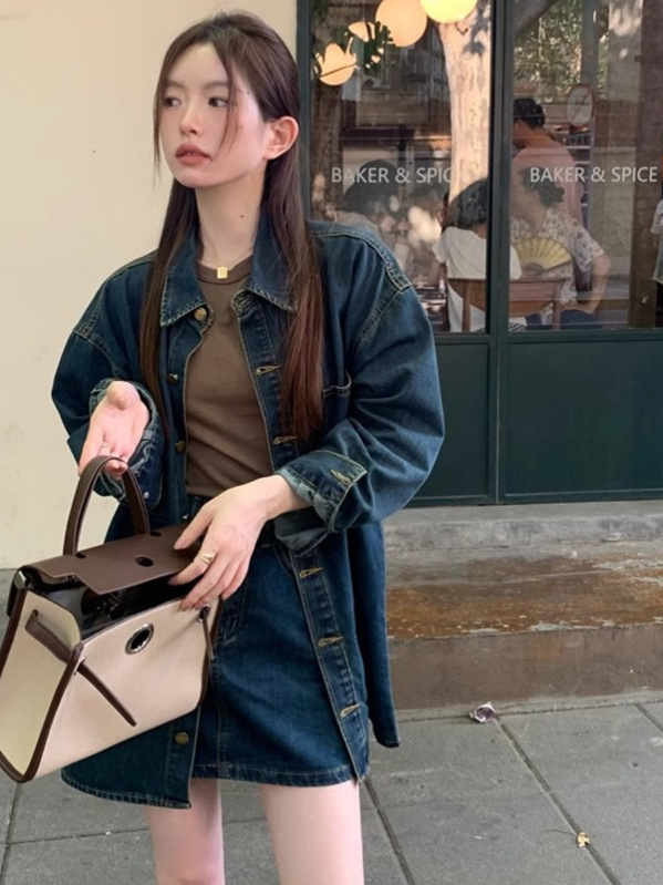 デニムセットアップ ゆったりシルエットデニムセットアップ