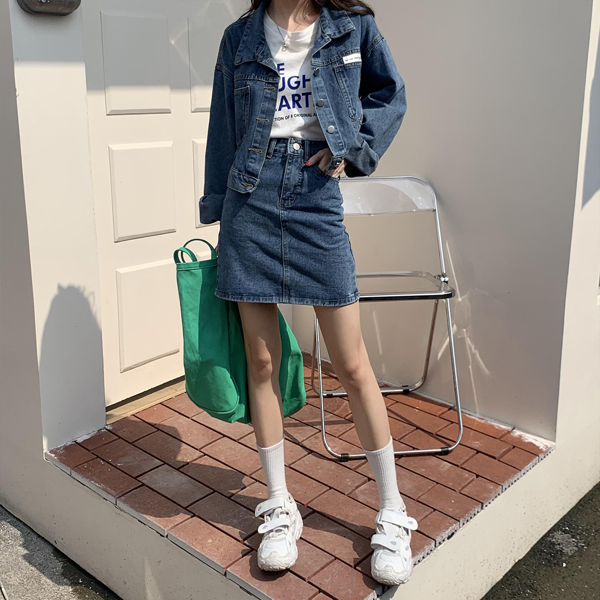 デニムセットアップ こなれ感ジャケット＆ミニスカート