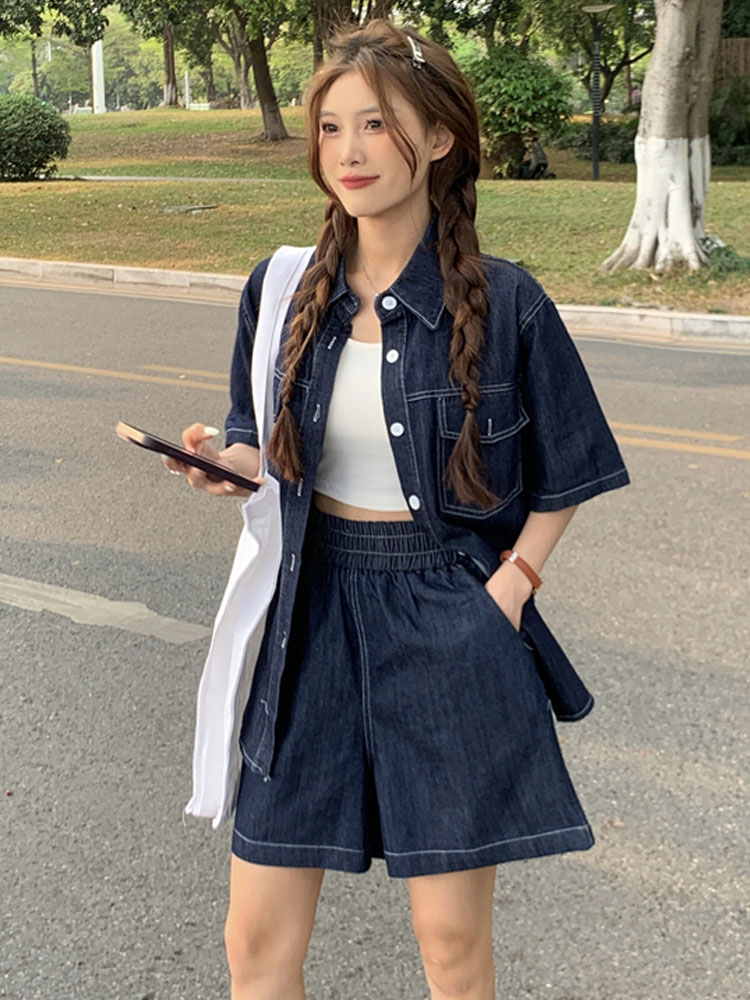 デニムセットアップ カジュアルオーバーサイズデニムセット
