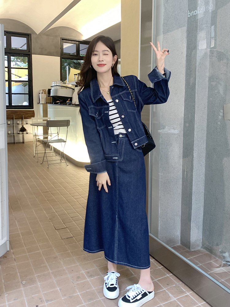 デニムセットアップ 大人カジュアル ジャケット＆スカート