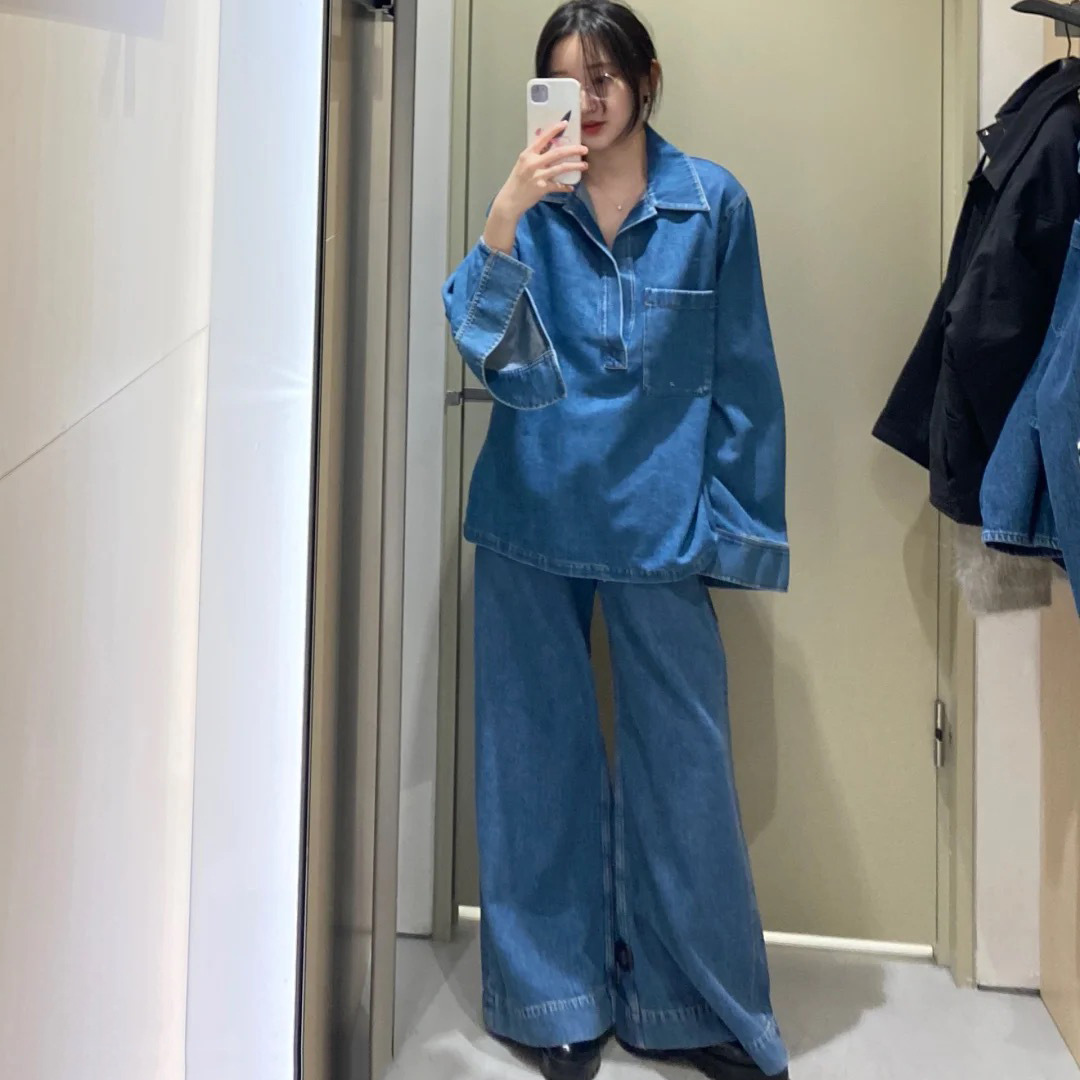 デニムセットアップ リラックスパジャマ風デニムセット