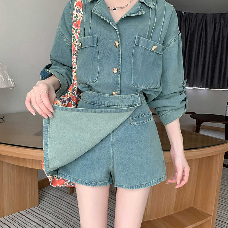 デニムセットアップ ミニスカート デニムセットアップ