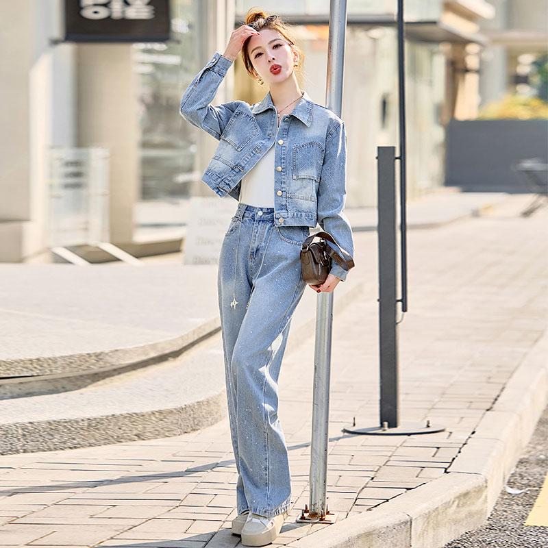 デニムセットアップ　ゆったりシルエット デニムセットアップ