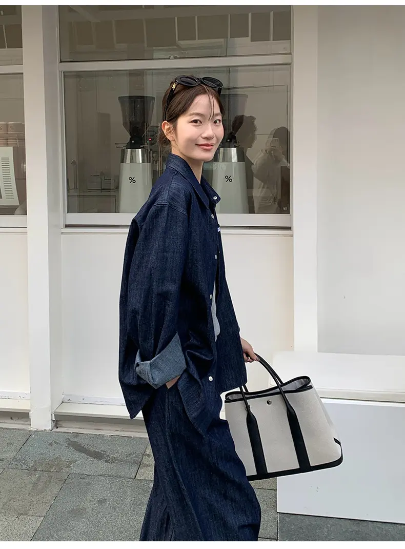 デニムセットアップ ゆったりデニムワイドセットアップ