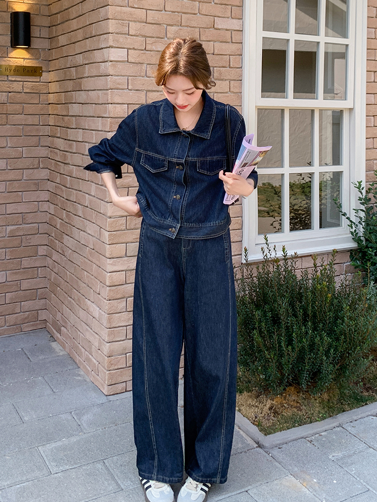 デニムセットアップ ゆったりシルエットデニムセット