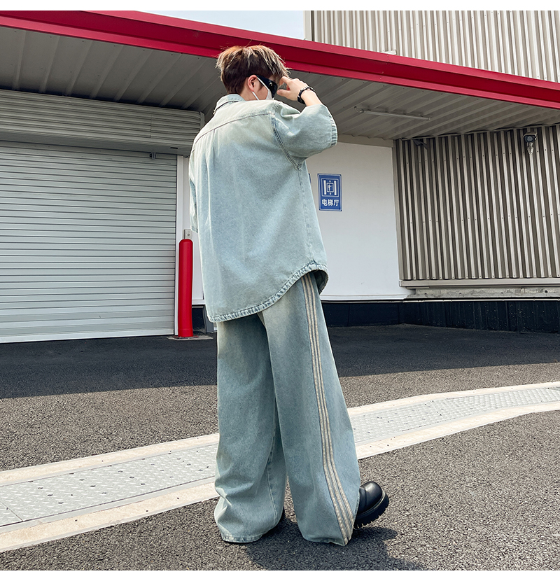 デニムセットアップ ゆったりワイドデニムセットアップ