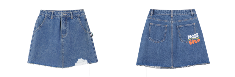 デニムセットアップ クロップド切替ジャケット×スカート
