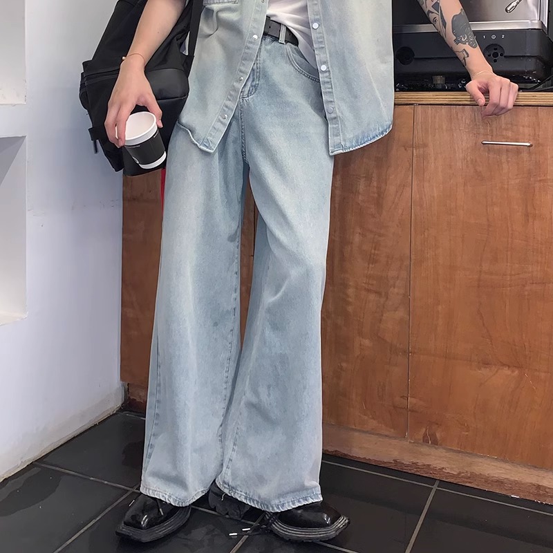 デニムセットアップ　ゆったりシルエットデニムセットアップ