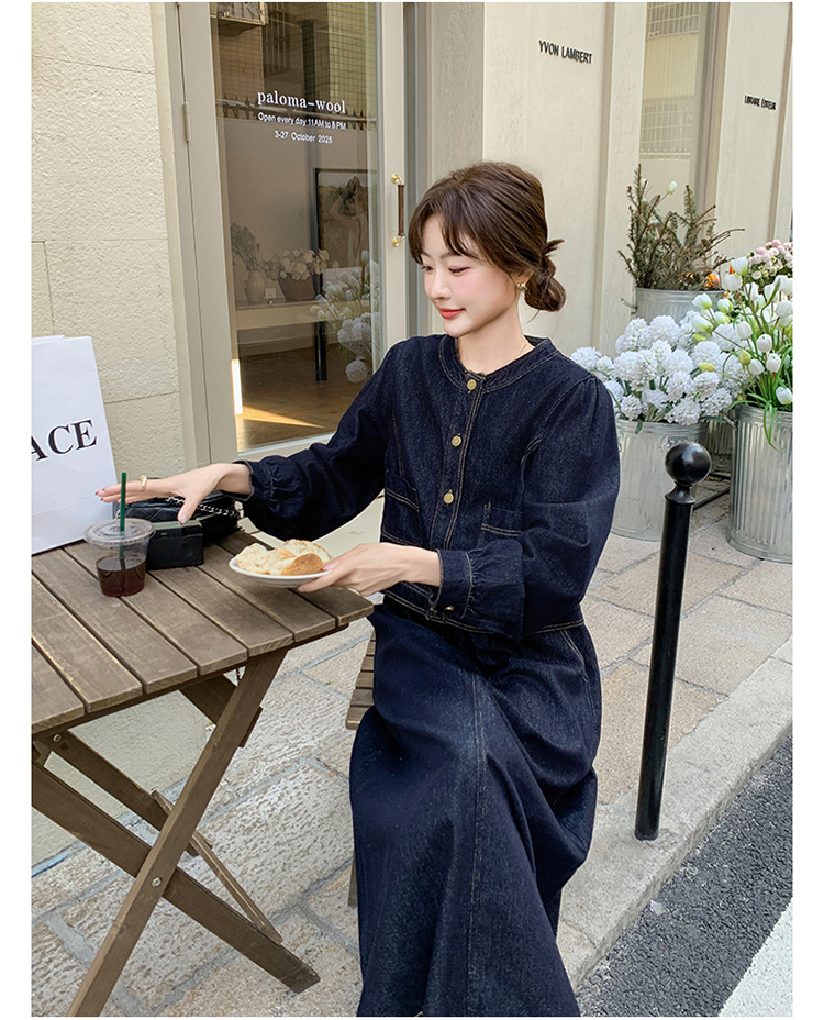 デニムセットアップ カジュアル優美ロングスカートセット