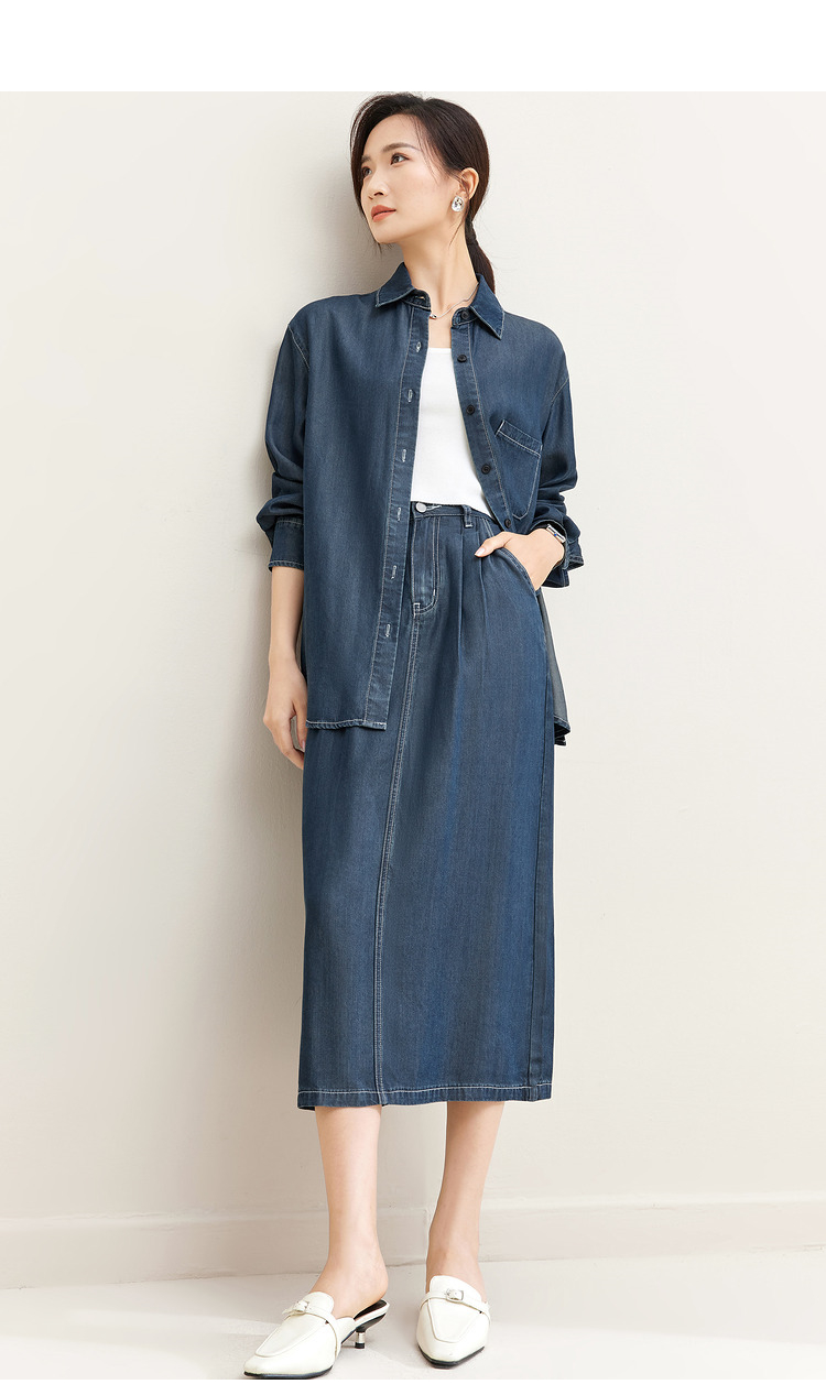 デニムセットアップ こなれ感ゆるシルエットデニムセット