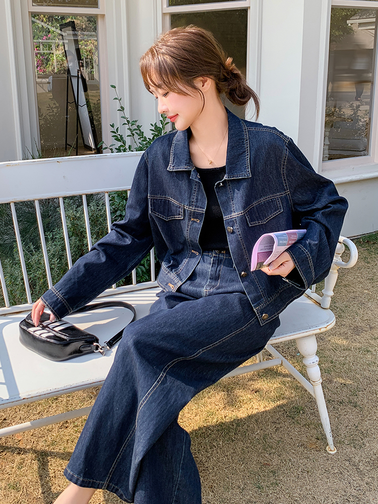 デニムセットアップ ゆったりシルエットデニムセット