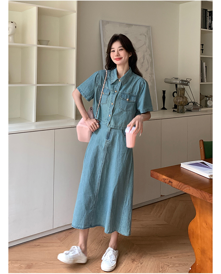 デニムセットアップ さわやか春夏セパレートスカート