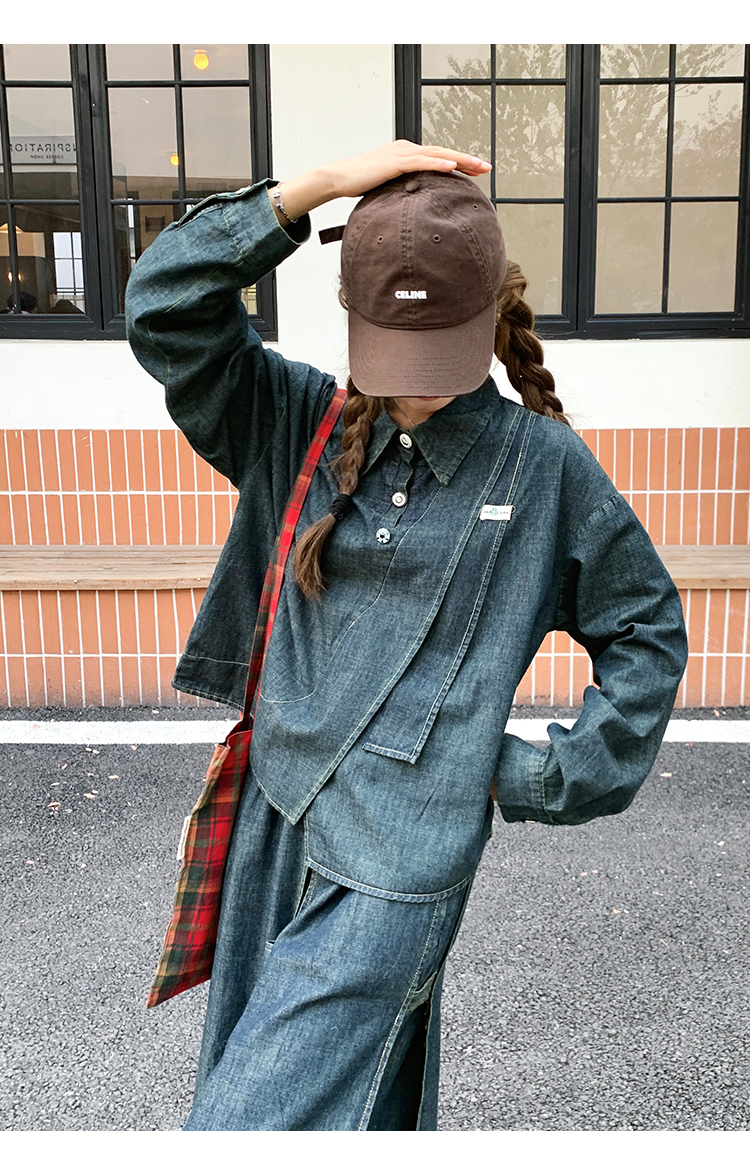 デニムセットアップ レトロデニムゆったりセットアップ