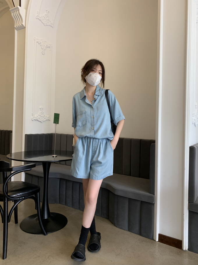 デニムセットアップ リラックスデニムシャツセット