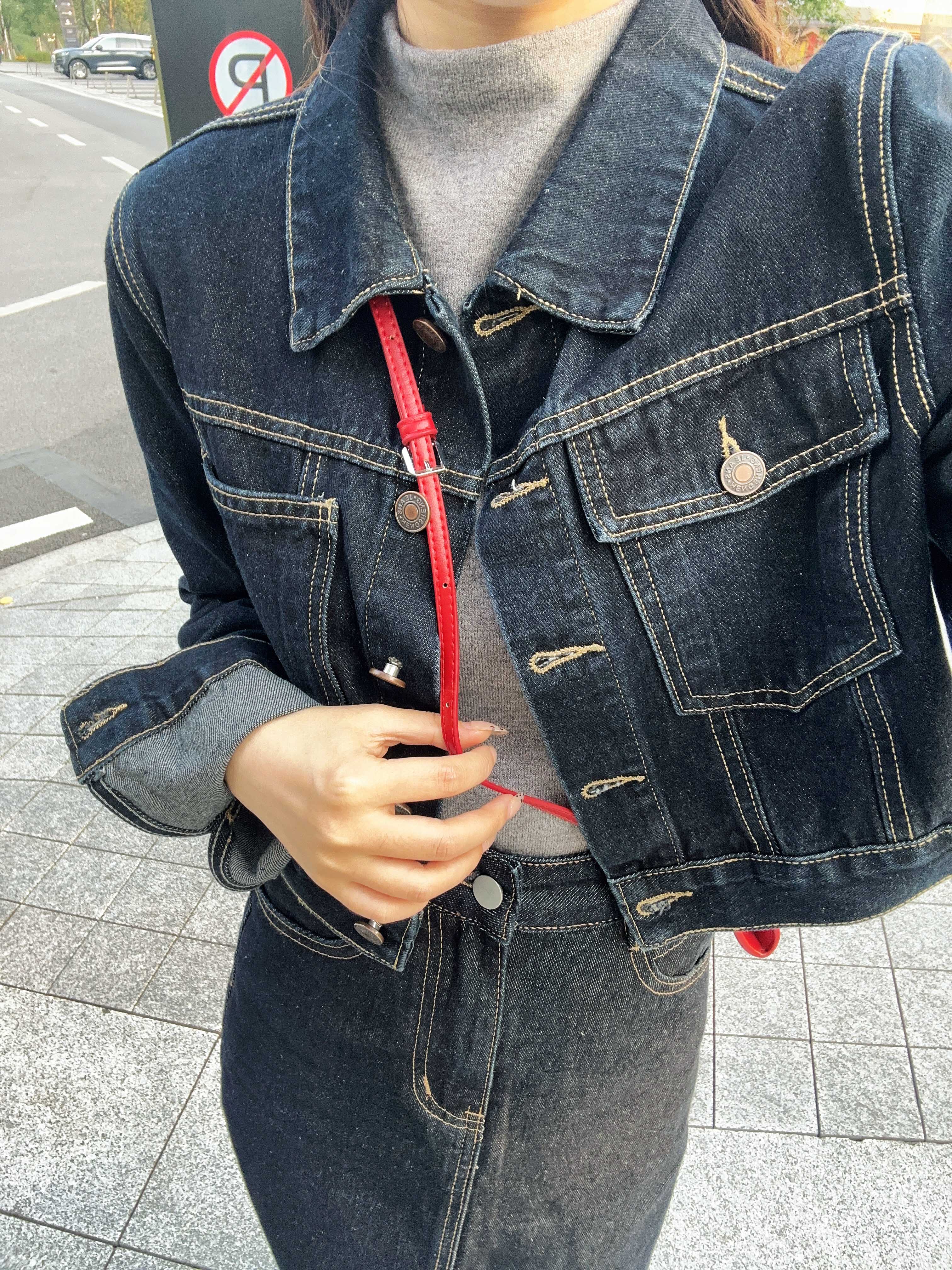 デニムセットアップ クラシック長丈スカートセット