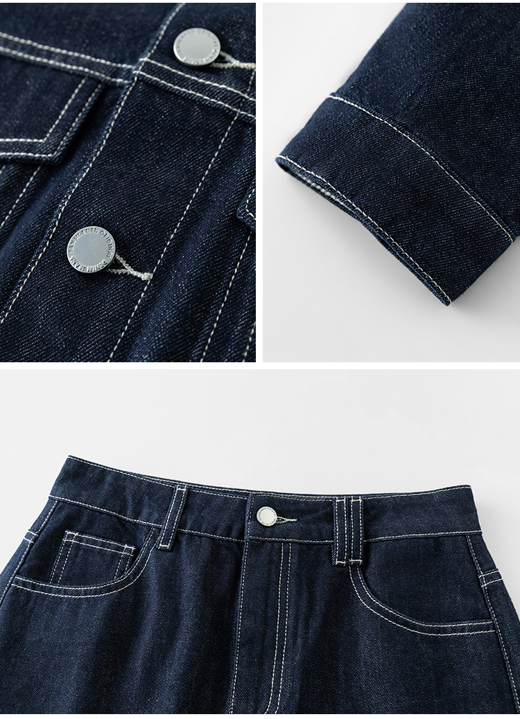 デニムセットアップ 上質デニム ジャケット＆スカートセット