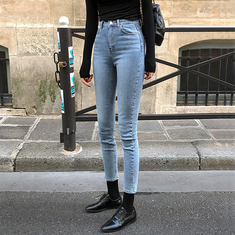 レディース ジーンズ 美脚ハイウエストスキニーデニムパンツ