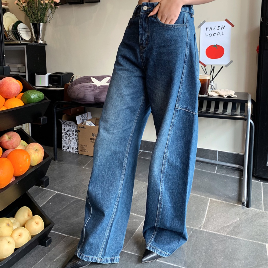 レディースジーンズパンツ　こなれワイドデニム