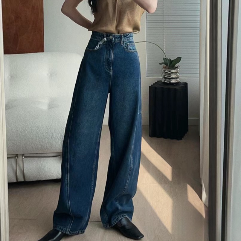 レディースジーンズパンツ　こなれワイドデニム