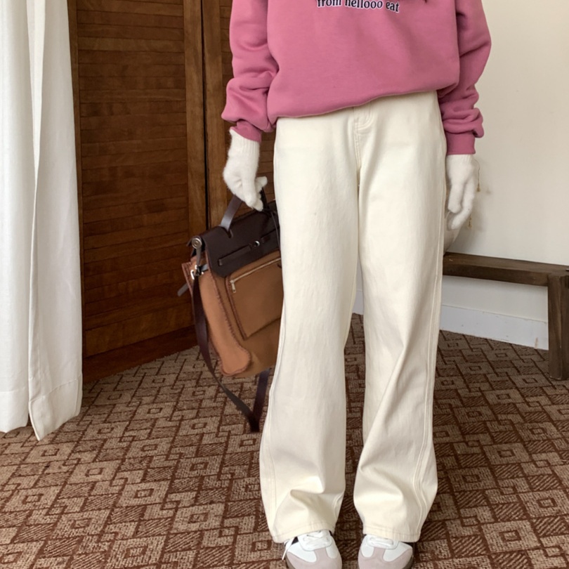 レディースジーンズパンツ ゆとりシルエットデニムパンツ