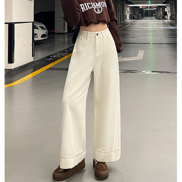 レディースジーンズパンツ ハイウエストルーズデニム