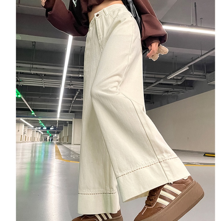 レディースジーンズパンツ ハイウエストルーズデニム