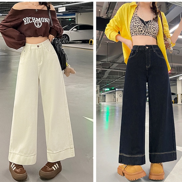 レディースジーンズパンツ ハイウエストルーズデニム