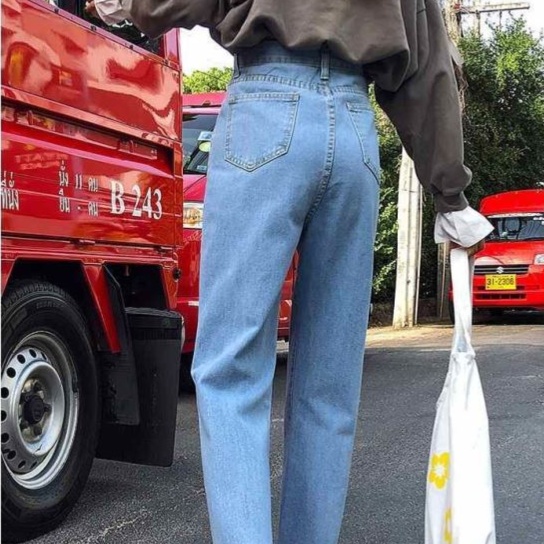 レディースジーンズパンツ ハイウエストストレートデニム