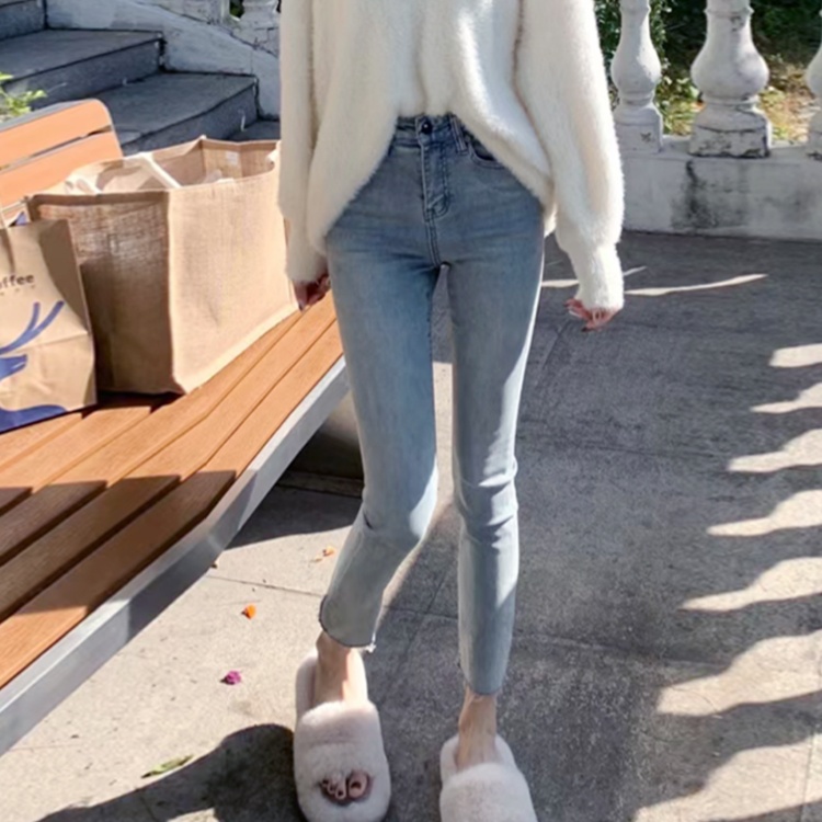 レディースジーンズパンツ すっきりシルエット美脚デニムパンツ