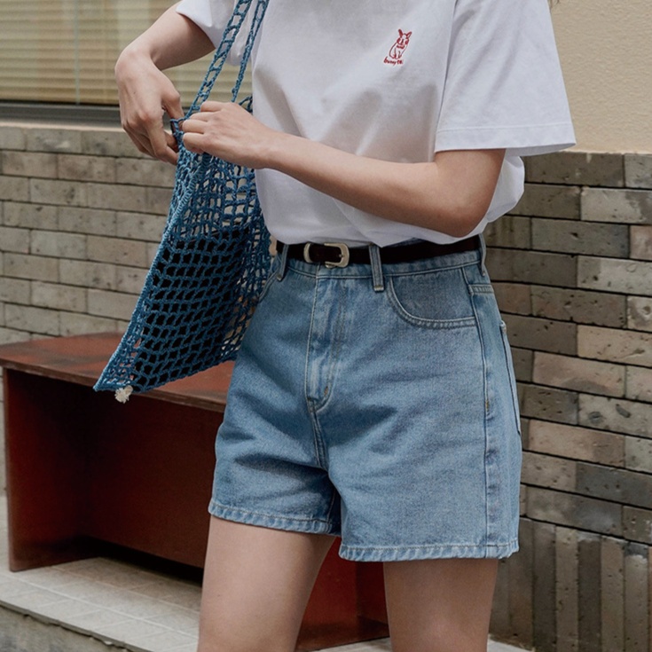 レディースジーンズパンツ クラシック ハイウエスト デニムショート