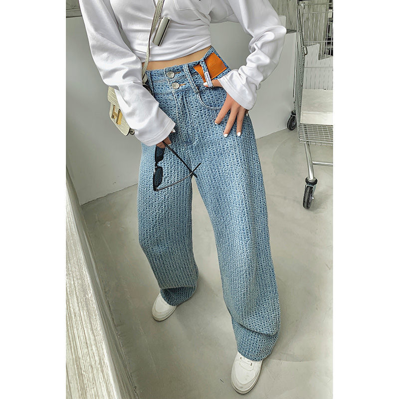 レディースジーンズパンツ クラシカル タック入り 高見え デニムパンツ