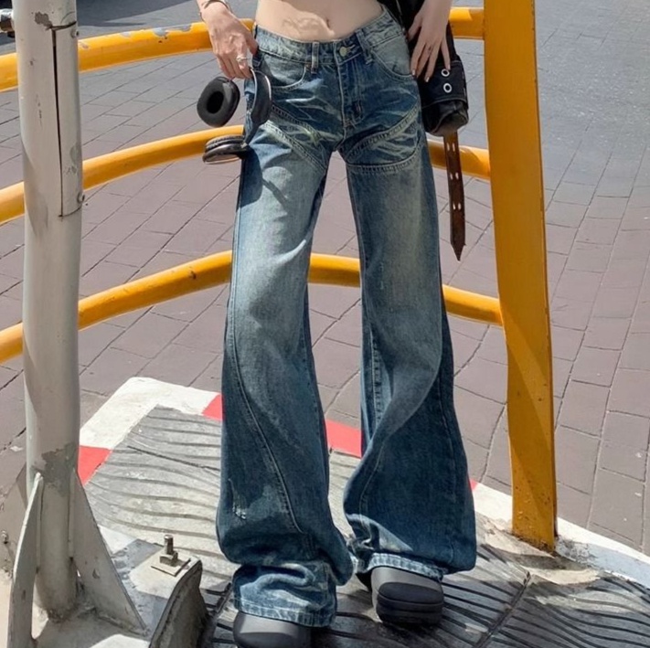 レディースジーンズパンツ ワイドデニムパンツ