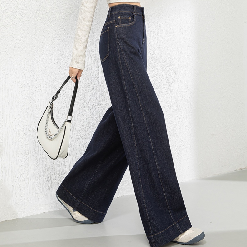 レディースジーンズパンツ クラシカルこなれワイドデニム