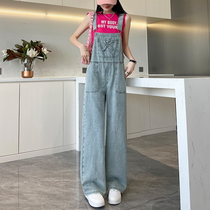 レディースジーンズパンツ カジュアル ゆったりサロペット