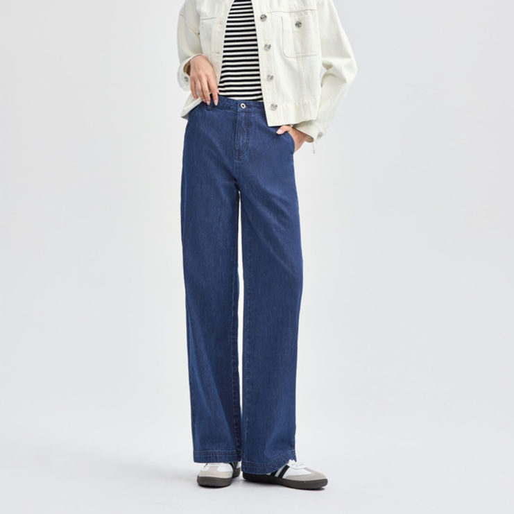 レディースジーンズパンツ ストレートデニムパンツ