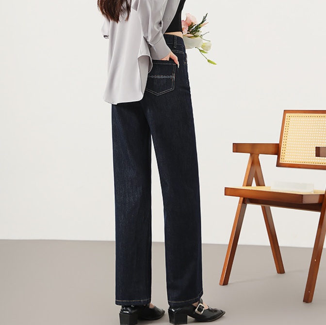 レディースジーンズパンツ ストレートデニムパンツ
