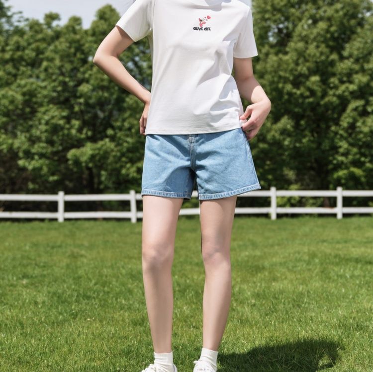 レディース ジーンズ ゆったりシルエット デニムショート