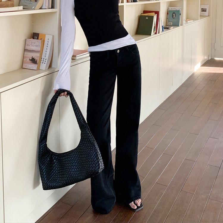 レディース ジーンズ すっきりシルエット ストレートジーンズ