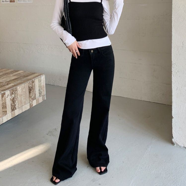 レディース ジーンズ すっきりシルエット ストレートジーンズ