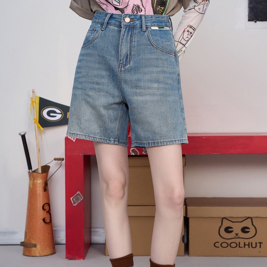 レディース ジーンズ すっきりシルエット ゆったりショートパンツ