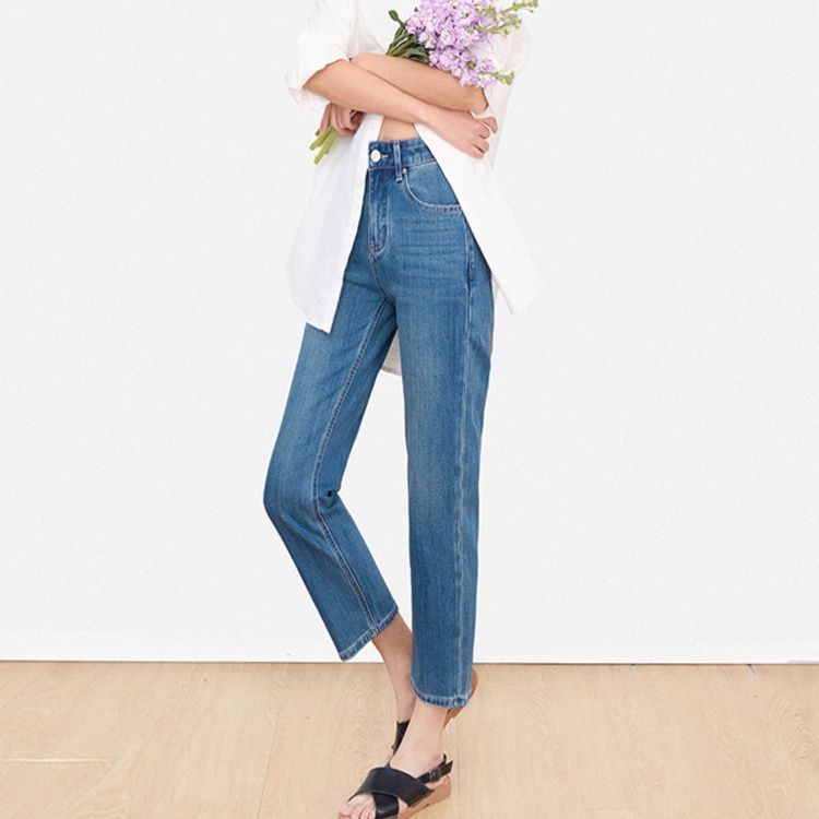 レディース ジーンズ すっきりシルエット ストレートデニム