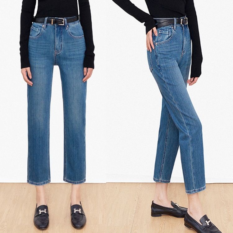 レディース ジーンズ すっきりシルエット ストレートデニム