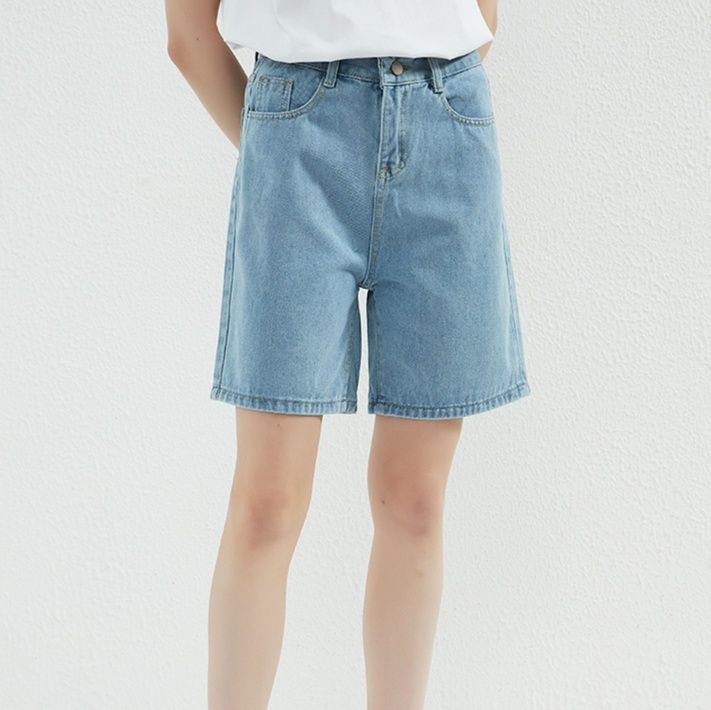 レディース ジーンズ すっきりシルエット デニムショートパンツ