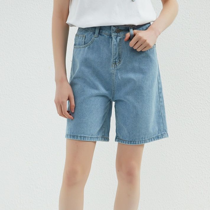 レディース ジーンズ すっきりシルエット デニムショートパンツ