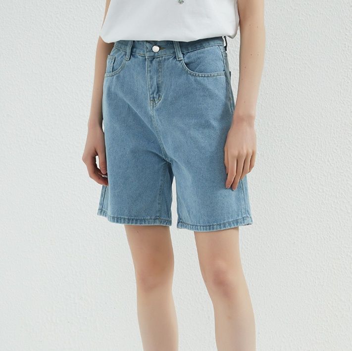 レディース ジーンズ すっきりシルエット デニムショートパンツ