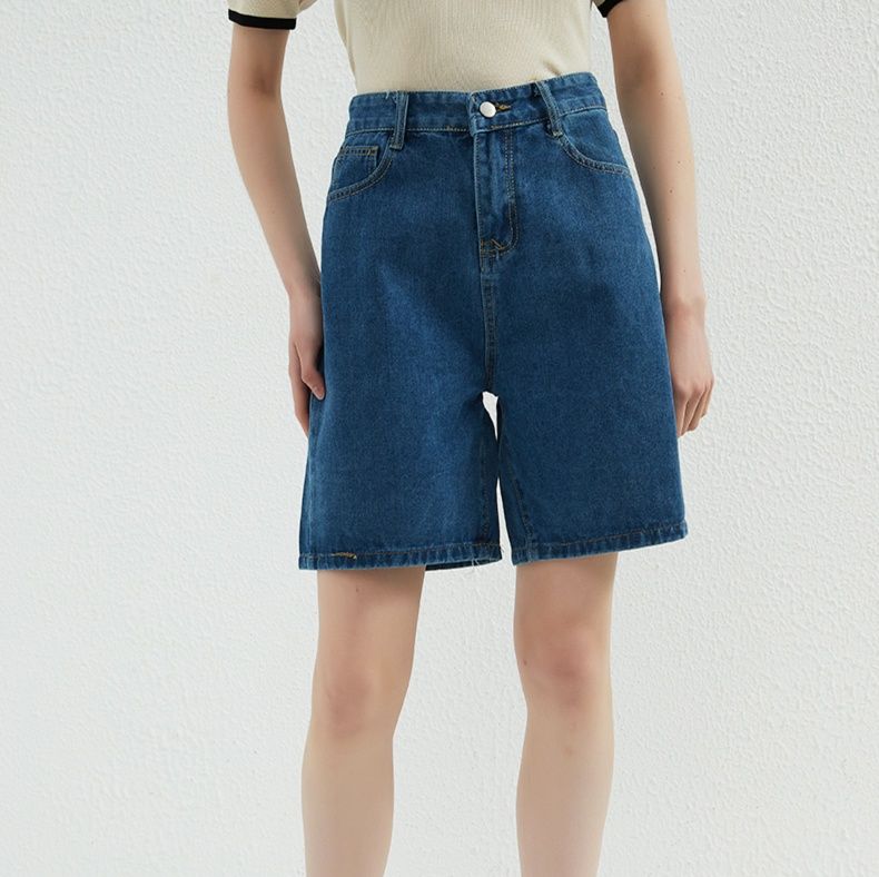 レディース ジーンズ すっきりシルエット デニムショートパンツ
